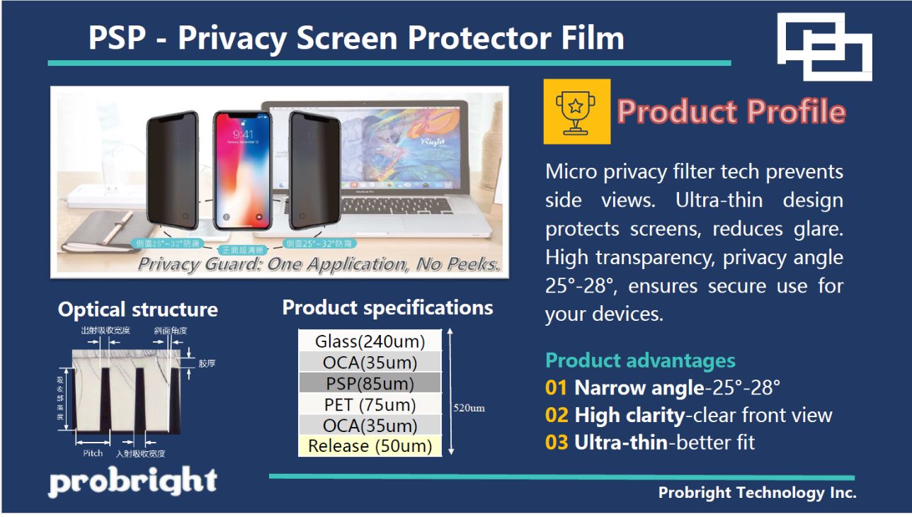 probright PSP - Privacy Screen Protector Film